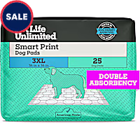 Pet Life Unlimited 3X-Large Smart Print Dog Pads, 36" X 36", Count of 25