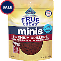 Blue Buffalo True Chews Minis Premium Grillers with Real Steak, Natural Dog Treats Mineral-Enhanced for Flavor