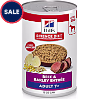 Hill's Science Diet Senior 7+ Beef & Barley Entree Canned Wet Dog Food