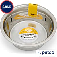 EveryYay Two Pack Stainless Steel Dog Bowls
