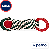 Merry Makings Holiday Rope Tennis Ball Tug Dog Toy