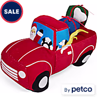 Merry Makings Holiday Truck Plush Dog Toy