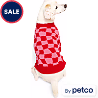YOULY Pink & Red Checkered Pet Sweater