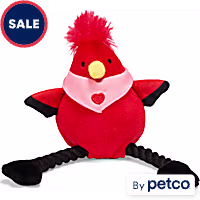YOULY Red Lovebird Plush Dog Toy