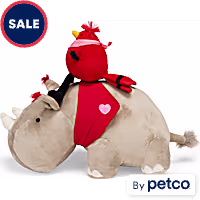 YOULY Rhino and Red Bird Plush Dog Toy