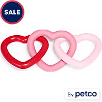 YOULY Chain Hearts Rubber Dog Toy