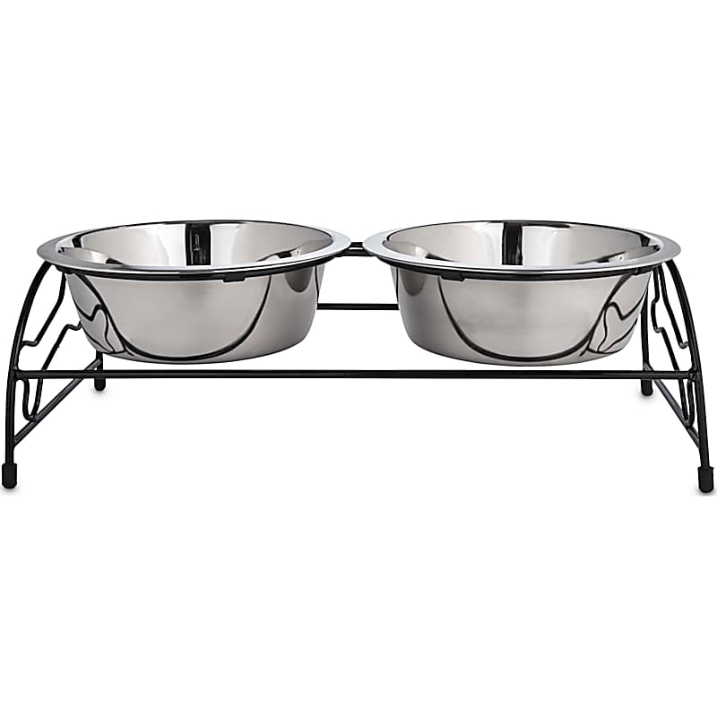 IRIS USA Elevated Wooden Dog Bowl Stand