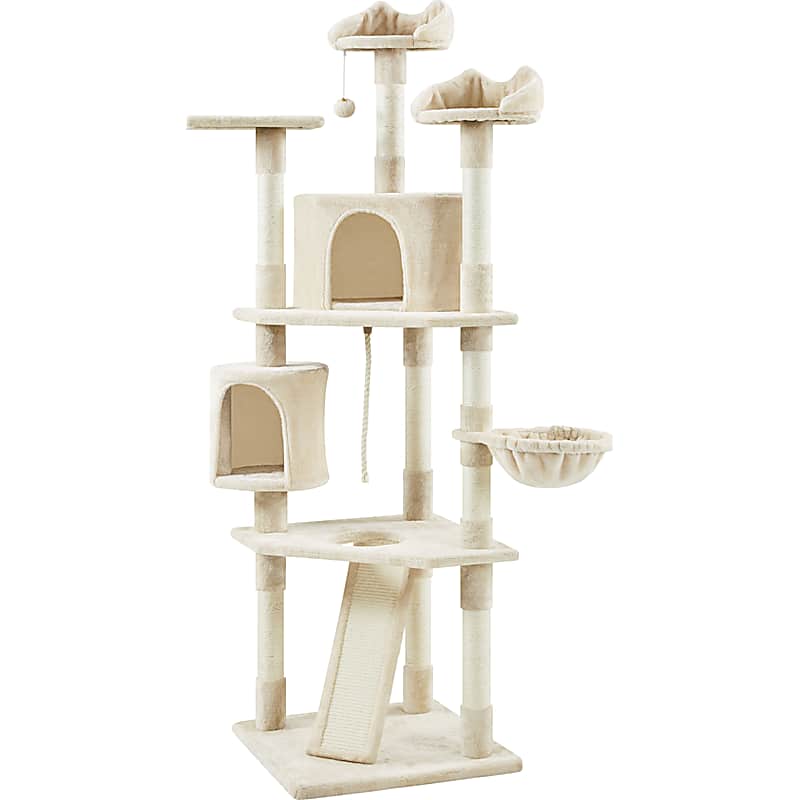 FEANDREA Cat Tree with Rattan Basket Lounge