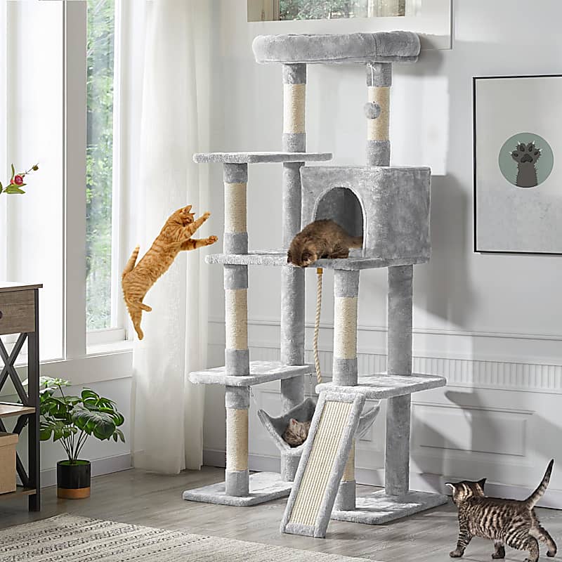 Trixie Baza Plush Cat Tower with Hammock