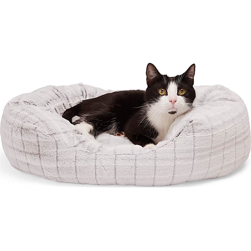 Furhaven Faux Fur Cat Donut Cuddler XL