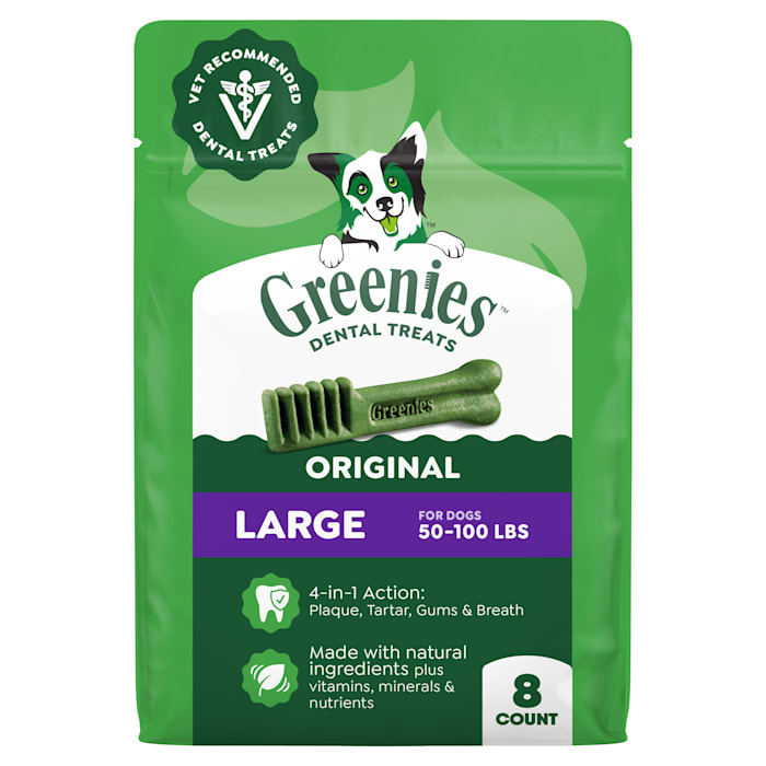 Greenies Original Large Natural Dog Dental Care Chews Oral Health Dog Treats, 12 oz., Count of 8