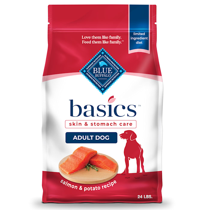 UPC 859610002870 product image for Blue Buffalo Basics Limited Ingredient Diet, Salmon, Adult Dry Dog Food, 24 lbs. | upcitemdb.com