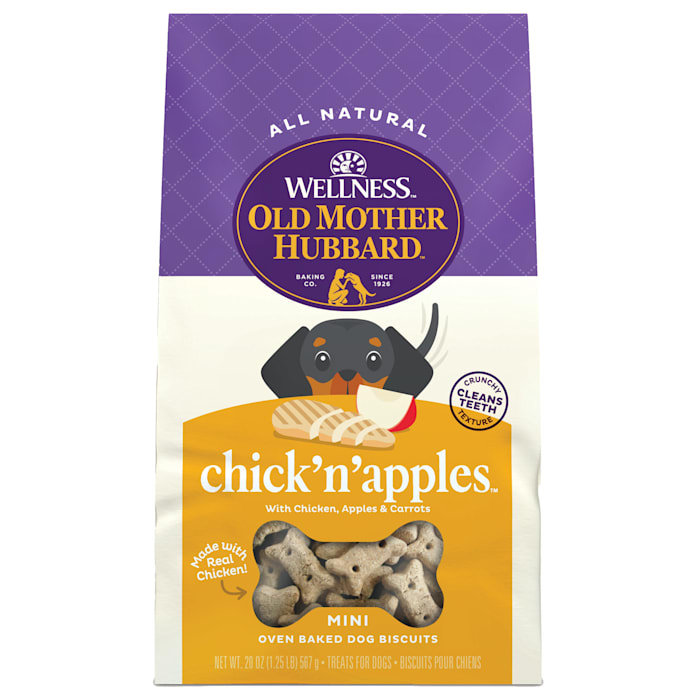 Wellness Old Mother Hubbard Classic Chick'N'Apples Natural Mini Oven-Baked Biscuits Dog Treats, 20 oz
