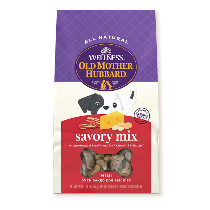 Wellness Old Mother Hubbard Classic Savory Mix Natural Mini Oven-Baked Biscuits Dog Treats, 20 oz