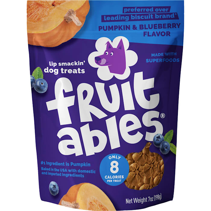 Fruitables Pumpkin & Blueberry Flavor Baked Deliciously Health Dog Treats, 7 oz