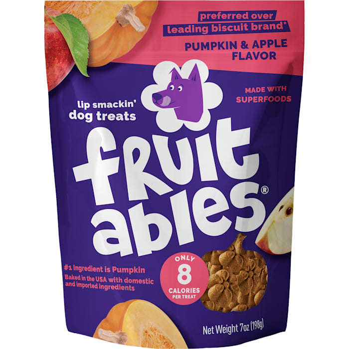 Fruitables Pumpkin & Apple Flavor Baked Deliciously Healthy Dog Treats, 7 oz