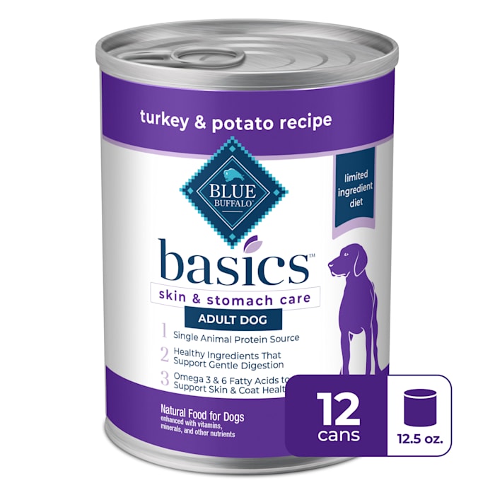 UPC 859610005918 product image for Blue Buffalo Basics Grain-Free, Turkey, Adult Wet Dog Food, 12.5 oz., Case of 12 | upcitemdb.com