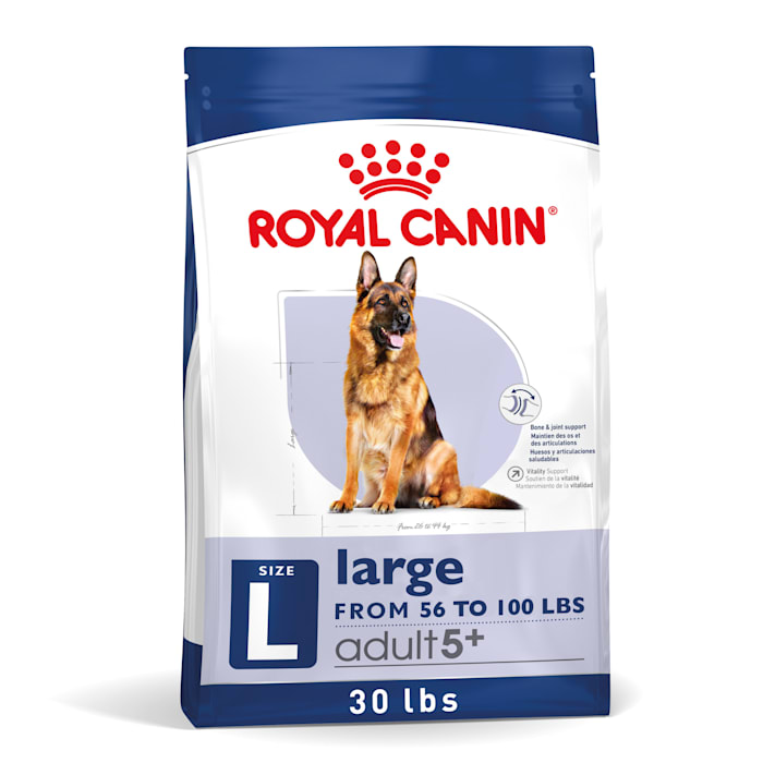 Royal Canin Large Adult 5+ Dry Dog Food for Older Dogs, 30 lb bag (B00CNVBCLA)