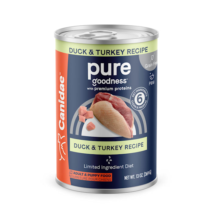 UPC 640461015566 product image for Canidae Pure Grain Free Duck & Turkey Recipe Wet Dog Food, 13 oz., Case of 12 | upcitemdb.com