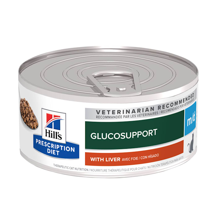 Hill's Prescription Diet m/d GlucoSupport with Liver Flavor Canned Wet Cat Food, 5.5 oz., Case of 24