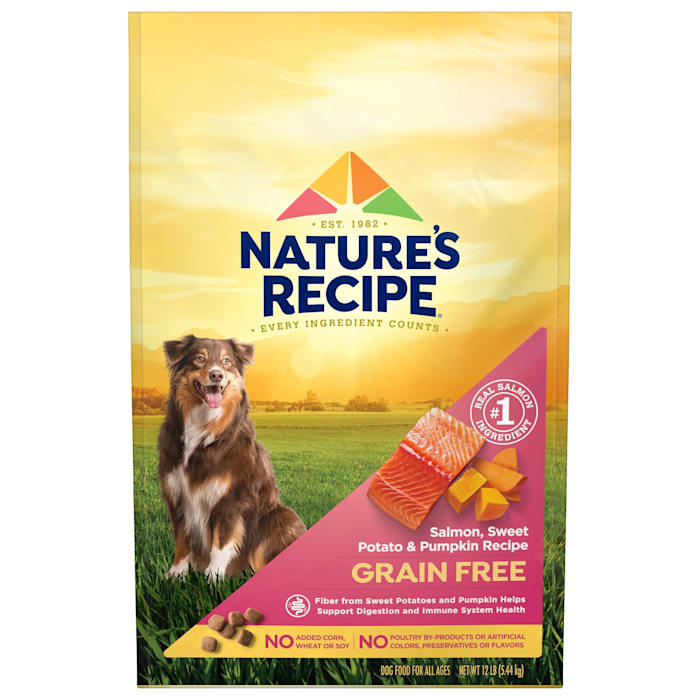 Photos - Dog Food Nature's Recipe Nature's Recipe Grain-Free Salmon, Sweet Potato & Pumpkin Dry , 12 lbs.