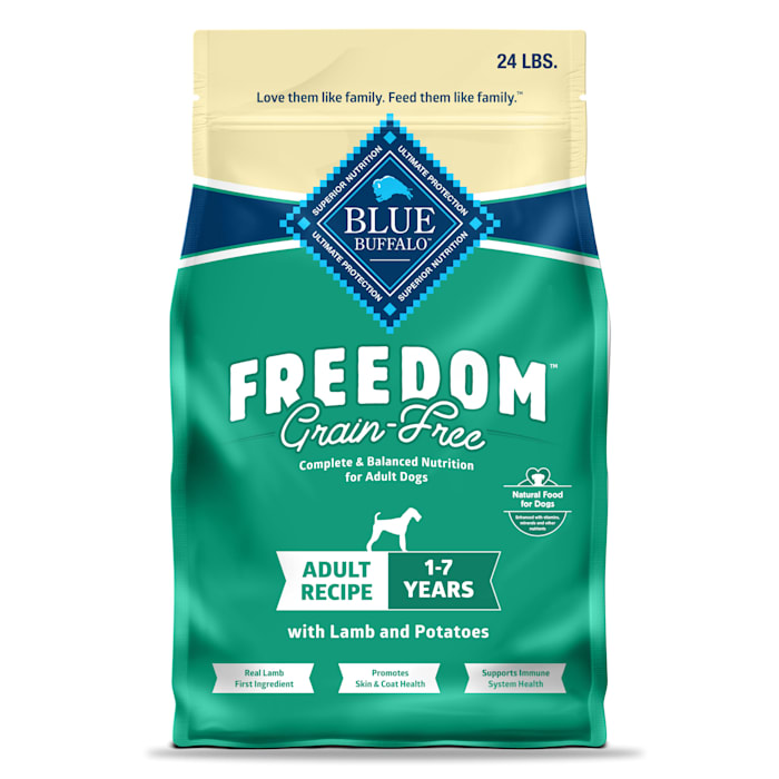 Photos - Dog Food Blue Buffalo Freedom Complete & Balanced Nutrition Lamb & Potatoes Grain-Free Adult Dry , 24 lbs. 