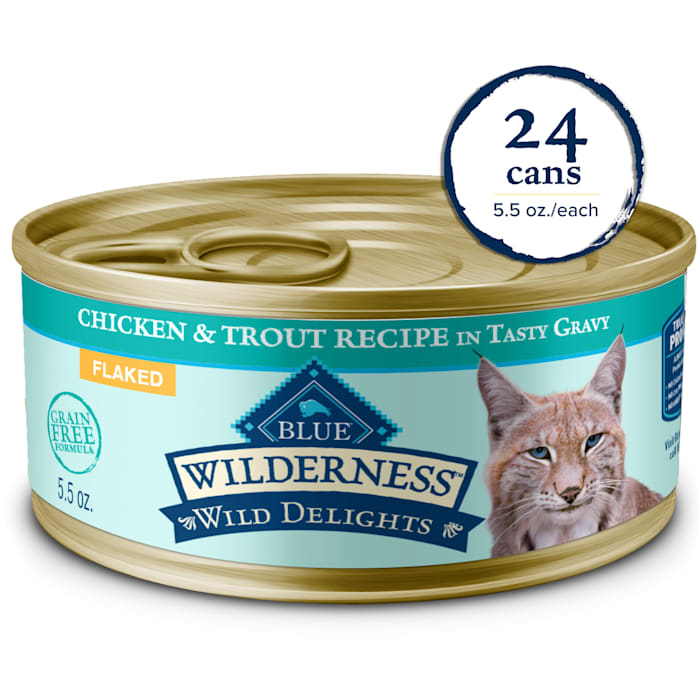 UPC 840243107681 product image for Blue Buffalo Grain-Free Wilderness Chicken & Trout, Adult Flaked Wet Cat Food, 3 | upcitemdb.com