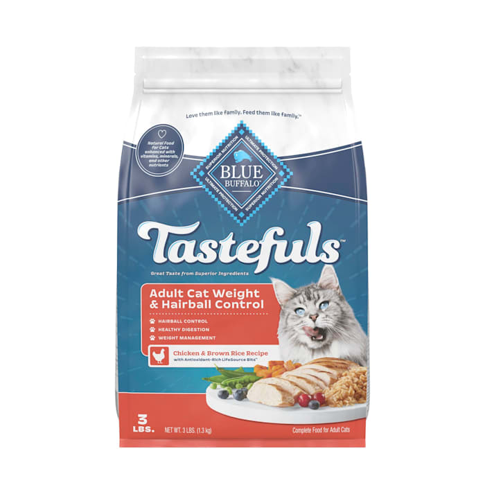 Blue Buffalo Tastefuls Weight & Hairball Control Natural Dry Cat Food  3-lb. Bag