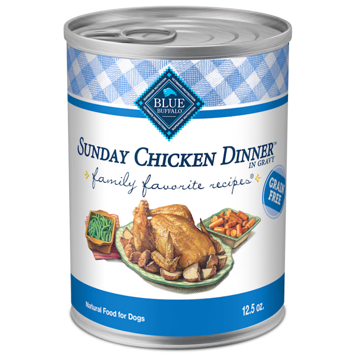 Photos - Dog Food Blue Buffalo Family Favorites Sunday Chicken Dinner Adult Wet , 12.5 oz. 