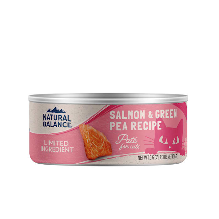 Natural Balance Limited Ingredient Adult Grain-Free Wet Canned Cat Food Salmon & Green Pea Recipe, 5.5 oz., Case of 24