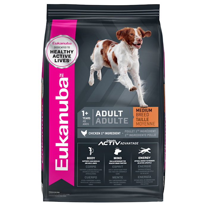 UPC 019014711345 product image for Eukanuba Adult Medium Breed Chicken Flavor Dry Dog Food, 30 lbs. | upcitemdb.com