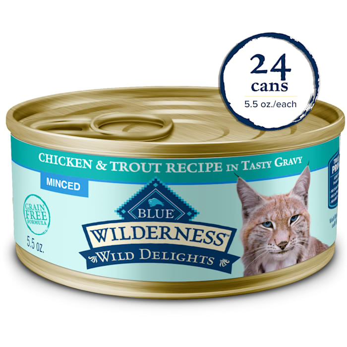 UPC 840243110827 product image for Blue Buffalo Grain-Free Wilderness Chicken & Trout, Minced Wet Cat Food, 5.5 oz. | upcitemdb.com