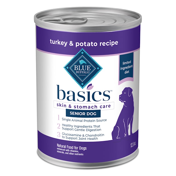 UPC 840243104130 product image for Blue Buffalo Basics Grain-Free, Turkey, Senior Wet Dog Food, 12.5 oz. | upcitemdb.com