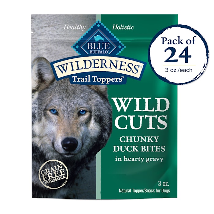 Blue Buffalo Wilderness Duck Bites in Gravy Trail Toppers Dog Wet Food, 3 oz., Case of 24