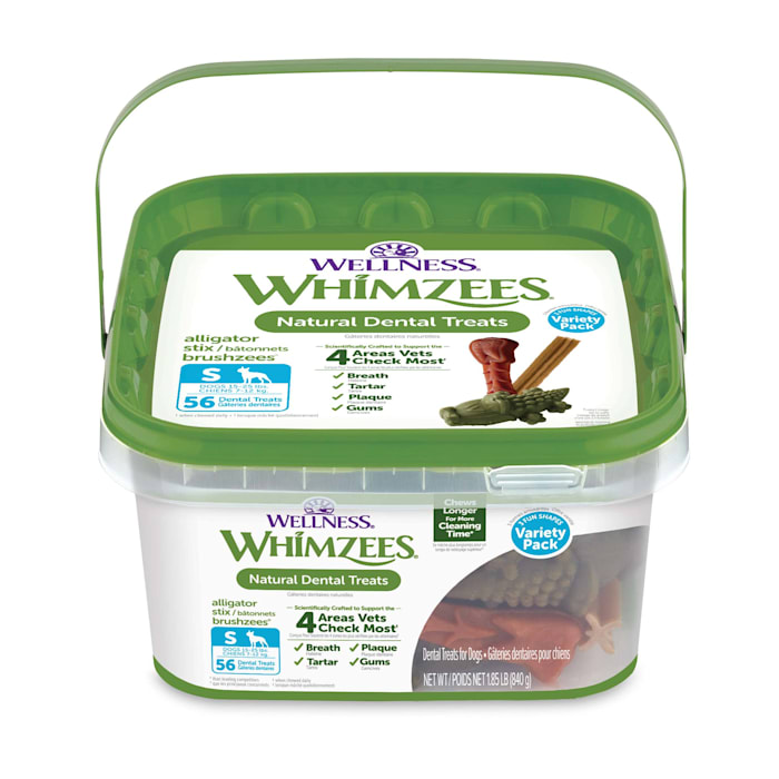 WHIMZEES by Wellness Variety Box Natural Grain Free Dental Chews for Dogs Small Breed 56 count