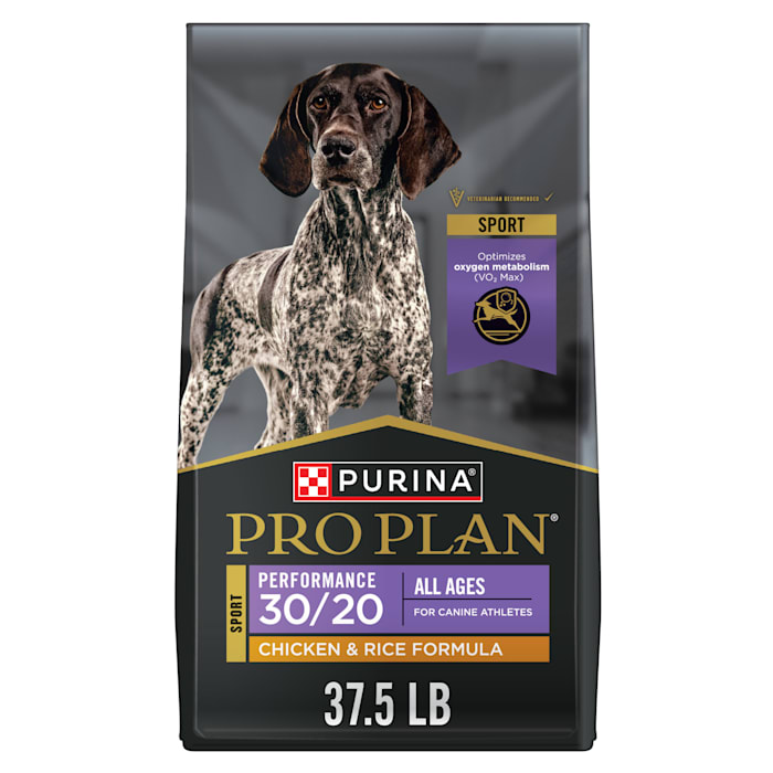 purina pro plan dry dog food performance 30/20 high protein  real chicken & rice  37.5 lb bag