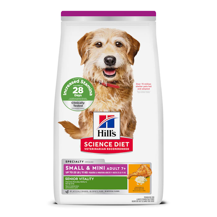 Hill s Science Diet Senior 7+ Youthful Vitality Small & Mini Chicken & Rice Recipe Dry Dog Food 3.5 lb bag