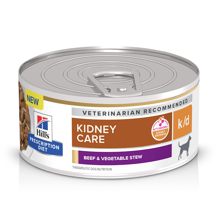 Hill's Prescription Diet k/d Kidney Care Beef & Vegetable Stew Canned Dog Food, 5.5 oz., Case of 24