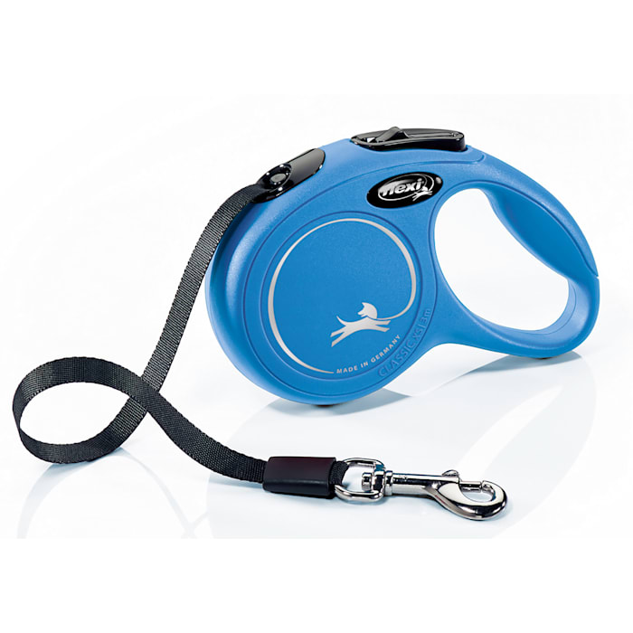 Flexi Classic Tape Retractable Dog Leash, Extra Small, Blue, 10'
