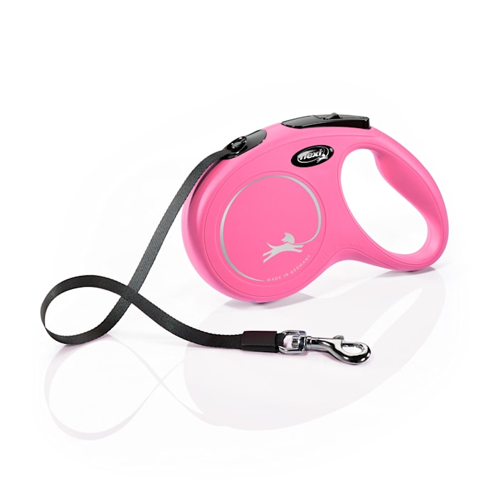 Flexi Classic Tape Retractable Dog Leash, Pink, 16'