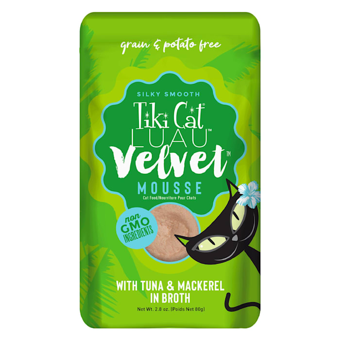 Tiki Cat Luau Velvet Mousse Tuna & Mackerel Complete & Balanced Wet Cat Food, 2.8 oz.