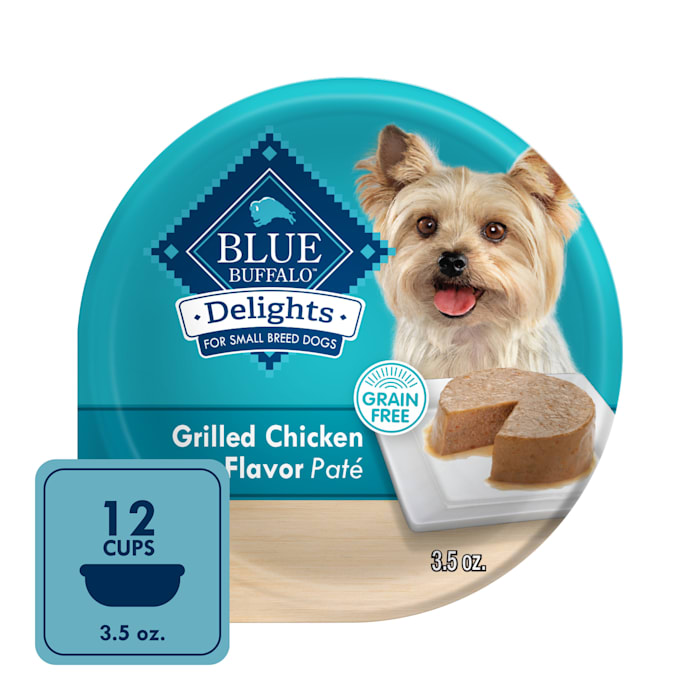 UPC 840243120475 product image for Blue Buffalo Delights Grilled Chicken Pate Small Breed Natural Wet Dog Food, 3.5 | upcitemdb.com