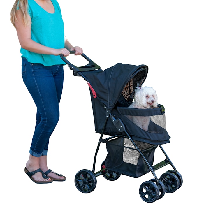Pet Gear Happy Trails Lite No-Zip Pet Stroller in Jaguar, Black