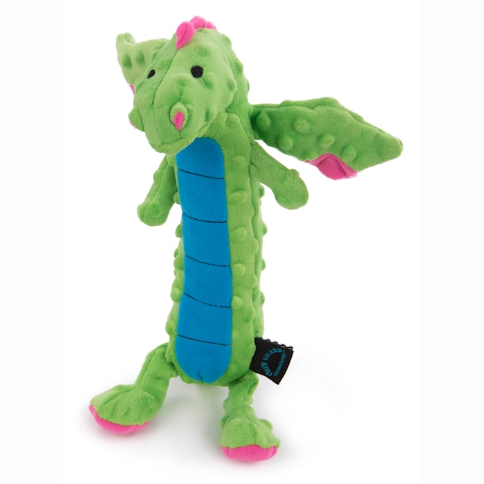 goDog Dragons Skinny Green Large With Chew Guard Blue, Large