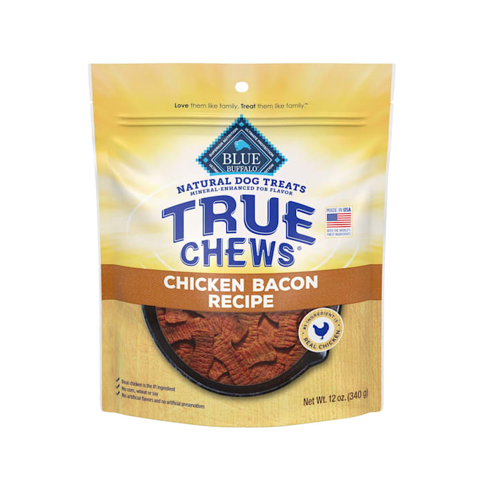 Blue Buffalo True Chews Made in the USA with Natural Ingredients, Chicken Bacon Recipe Dog Treats, 12 oz.