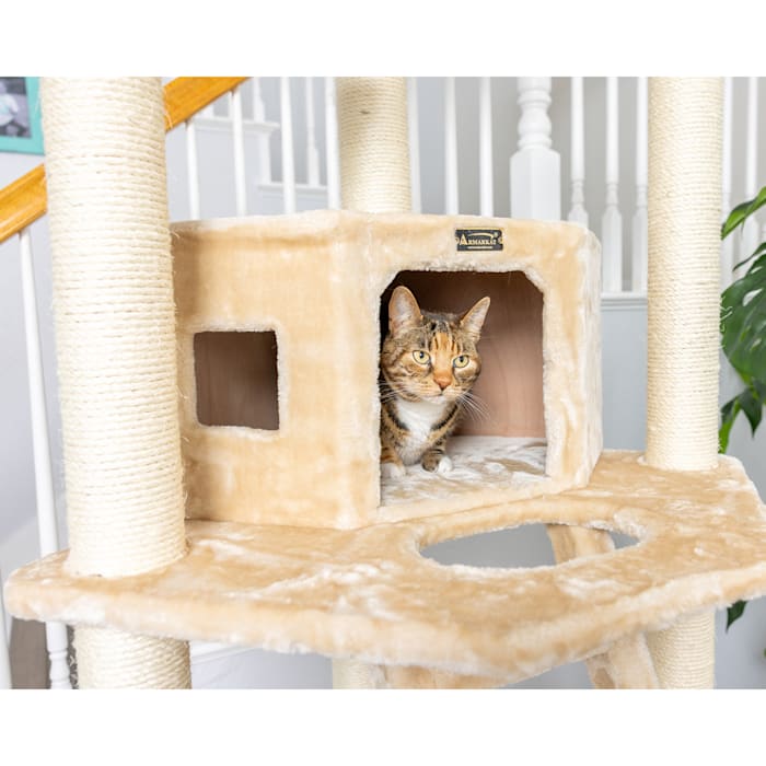Armarkat Beige Classic Real Wood Cat Tree Model A8001, 80" H