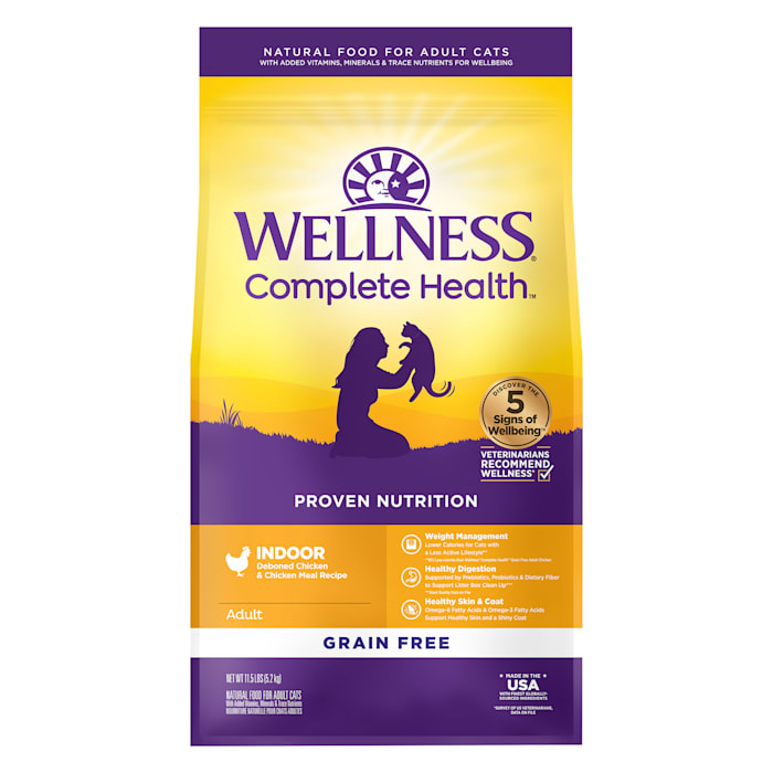 Wellness Complete Health Grain-Free Indoor Deboned Chicken Recipe Dry Cat Food  11.5 Pound Bag