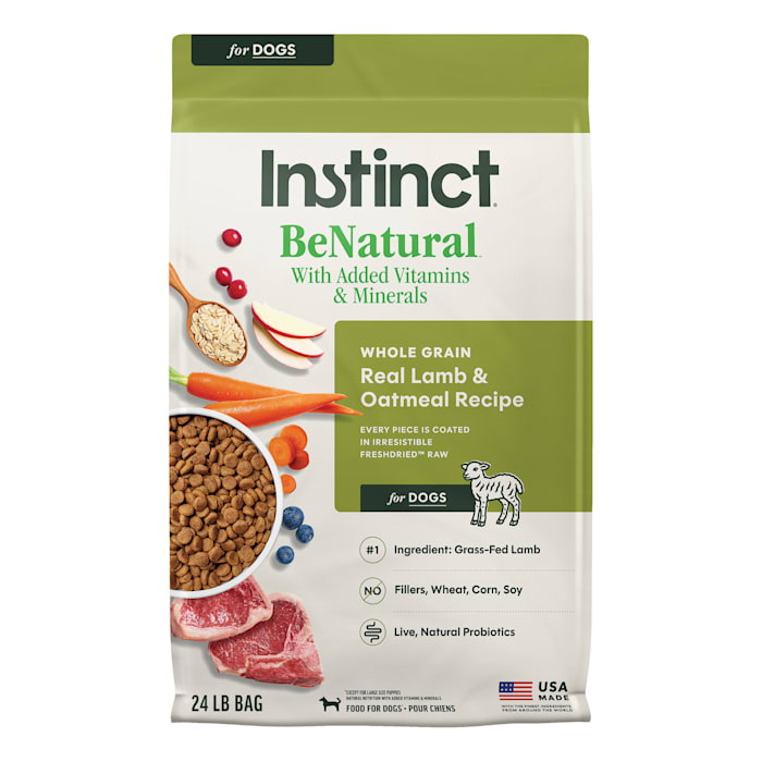 Instinct Be Natural Real Lamb & Oatmeal Recipe Natural Dry Dog Food by Nature s Variety  24 lb. Bag