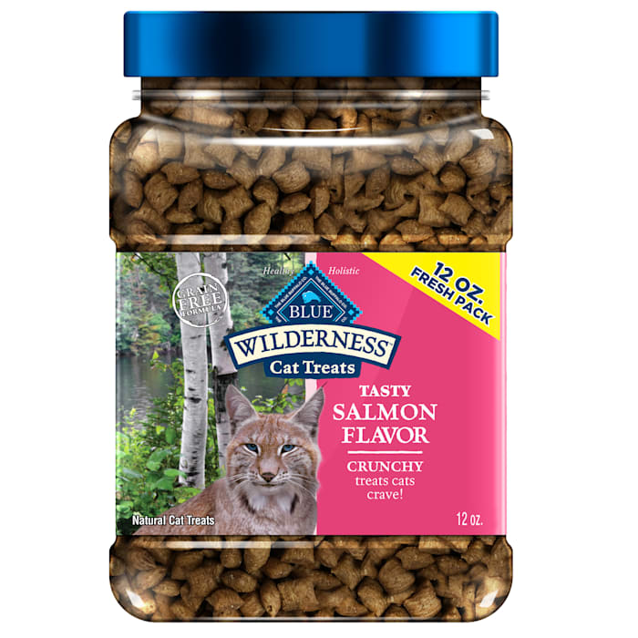 Photos - Cat Food Blue Buffalo Wilderness Made with Natural Ingredients, Tasty Salmon Flavor Crunchy Cat Treats, 12 oz. 