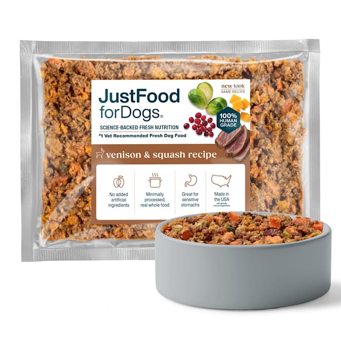 JustFoodForDogs Daily Diets Venison & Squash Frozen Dog Food, 18 oz.